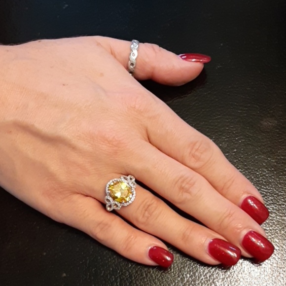 5.00ctw Simulated Yellow & White Diamonds 925 - Picture 8 of 8